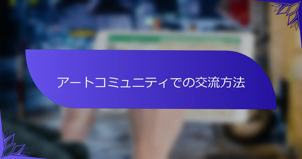 アートコミュニティでの交流方法