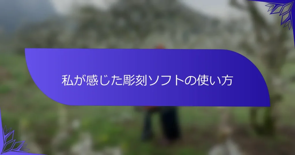 私が感じた彫刻ソフトの使い方