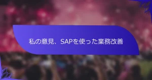 私の意見、SAPを使った業務改善