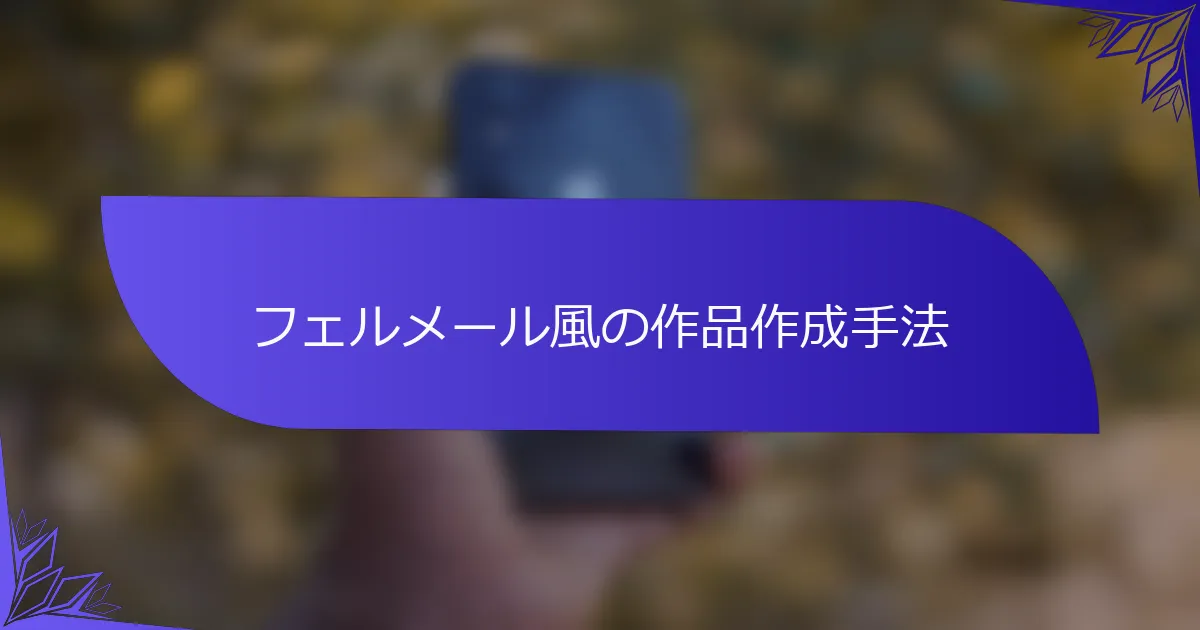 フェルメール風の作品作成手法