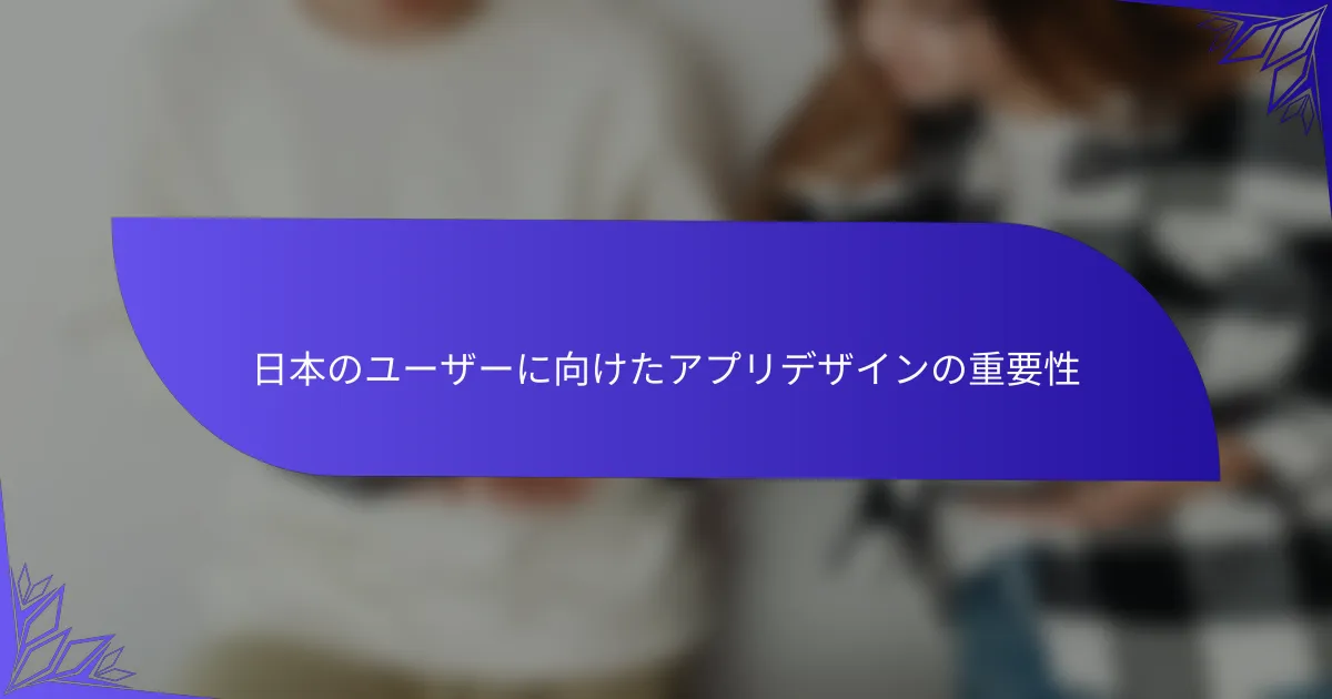 日本のユーザーに向けたアプリデザインの重要性