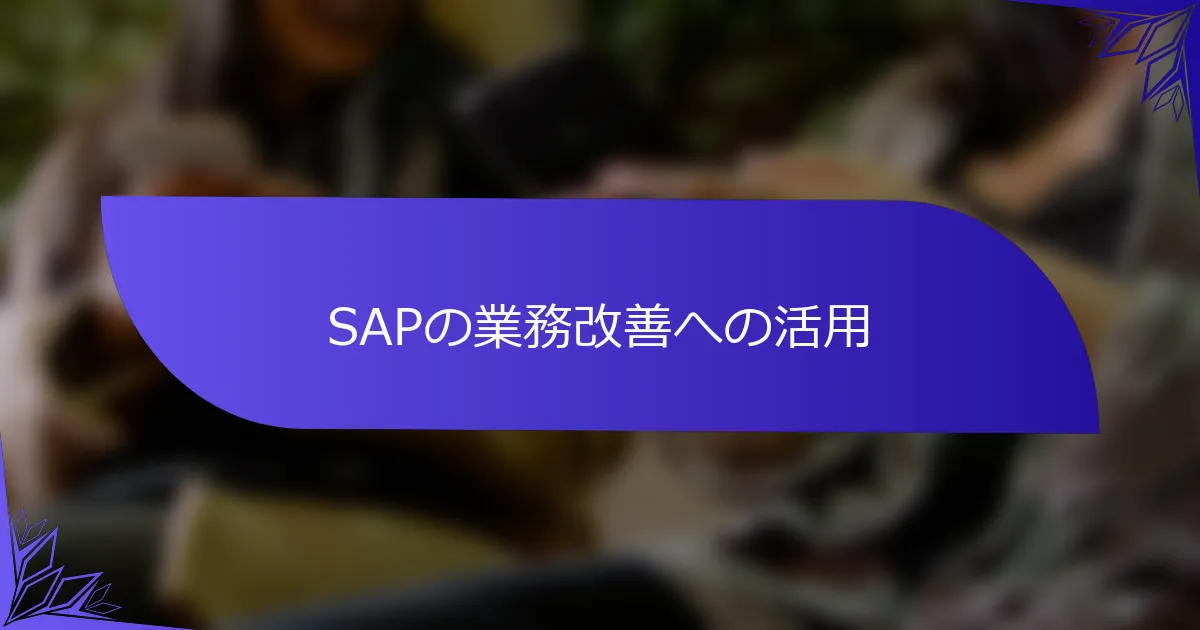 SAPの業務改善への活用