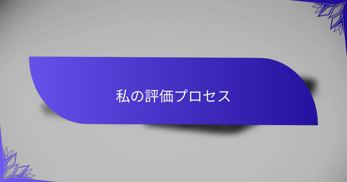 私の評価プロセス
