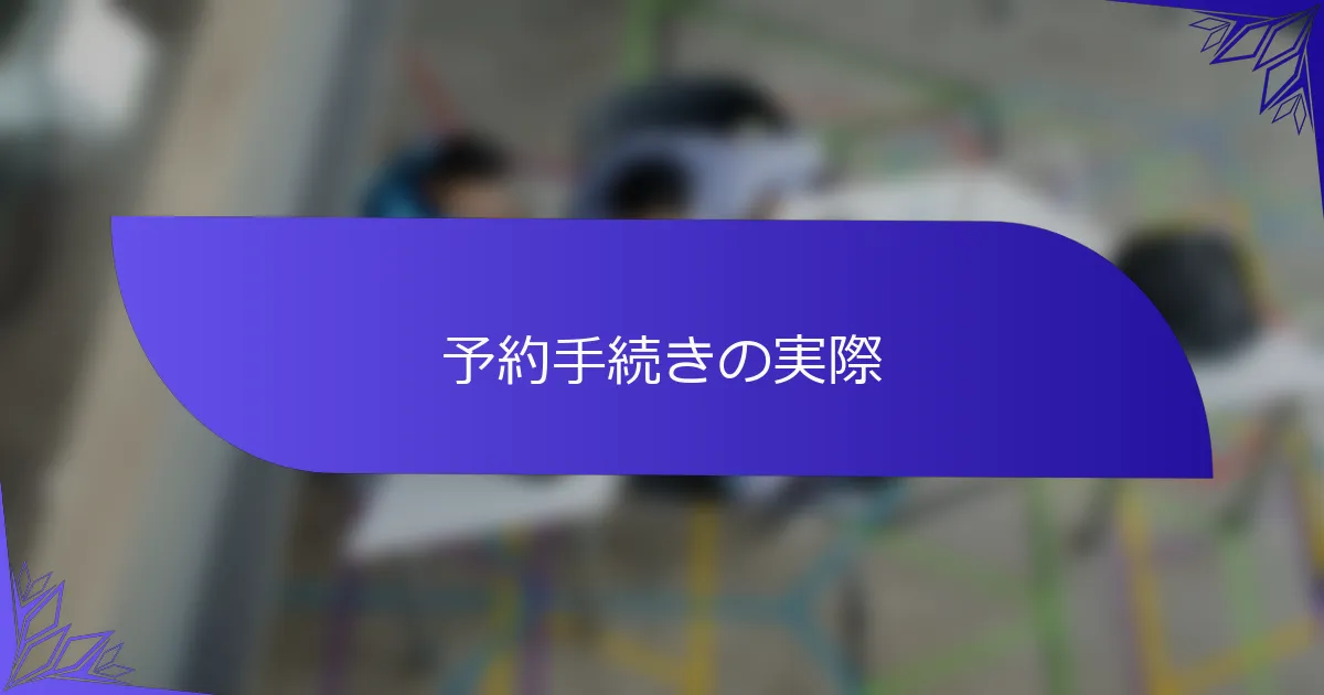 予約手続きの実際
